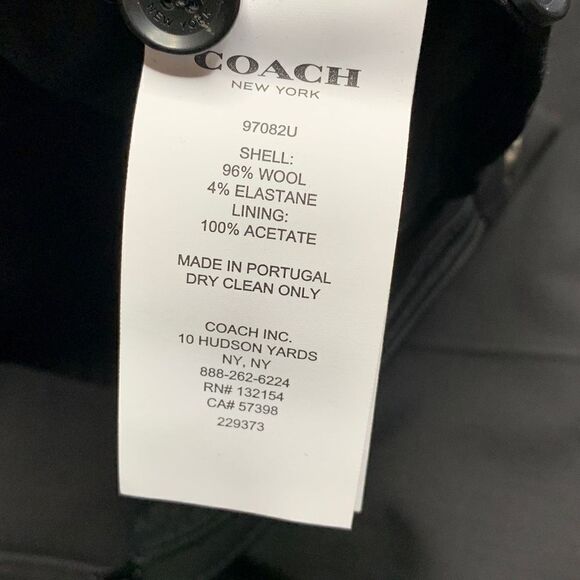 Coach Dress Pants Black Wool Trousers Women’s size 30 - Picture 6 of 7